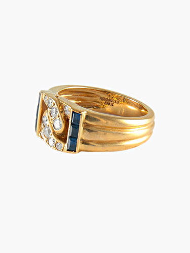 Bague 53 BAGUE MAUBOUSSIN DIAMANTS ET SAPHIRS 58 Facettes