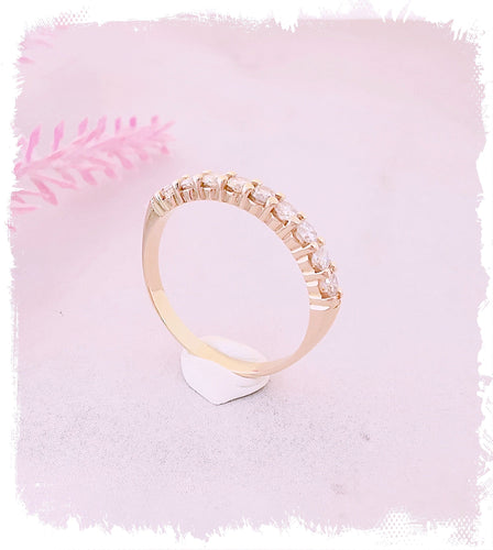 Bague Demi Alliance Diamants 0,45 ct Or Jaune 58 Facettes AA 1486