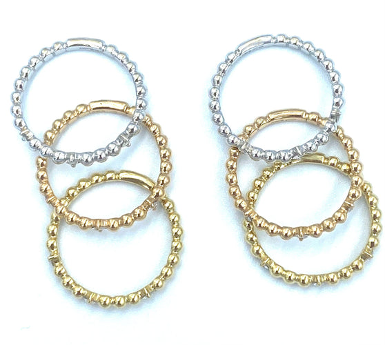 Bague Série de 6 bagues 3 ors et diamants 58 Facettes