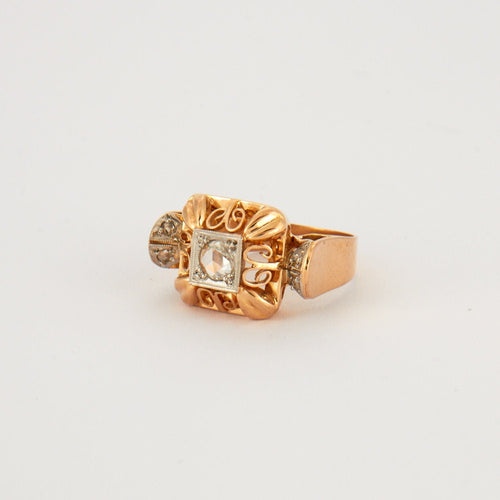 Bague 52 Bague Rétro Diamants 58 Facettes EL2-43