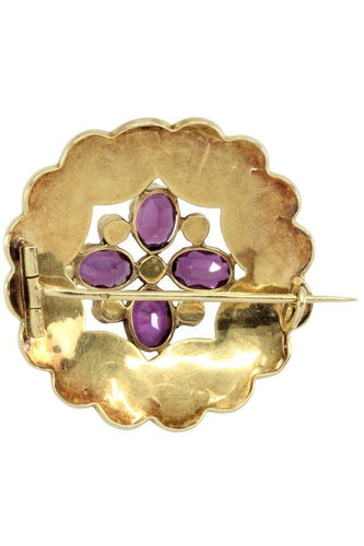 Broche BROCHE ANCIENNE PERLES ET AMÉTHYSTES 58 Facettes 045071