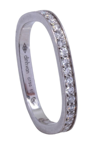Bague 50 DINH VAN - DEMI-ALLIANCE CARRÉE 58 Facettes 073191
