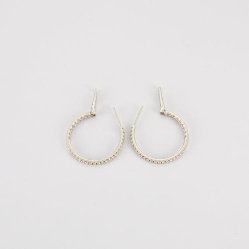 Boucles d'oreilles Créoles en Or blanc &  diamants 58 Facettes