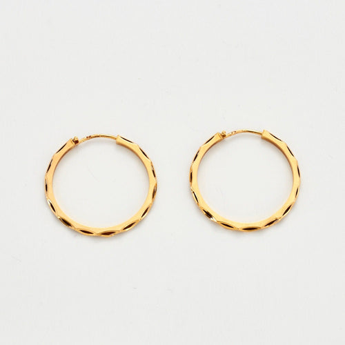 Boucles d'oreilles Créoles biseautées or jaune 58 Facettes