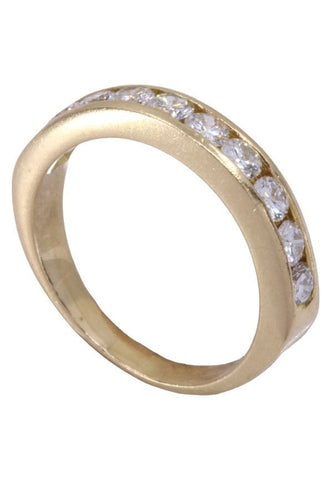 Bague 58 DEMI-ALLIANCE OR JAUNE DIAMANTS 58 Facettes 078121