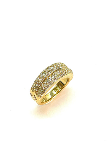 Bague Bague en or jaune 18 carats et diamants signée Fred 58 Facettes