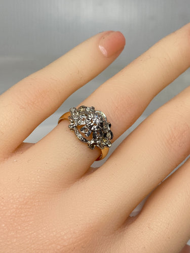 Bague 50 Bague Napoléon III en Or jaune & Diamants 58 Facettes