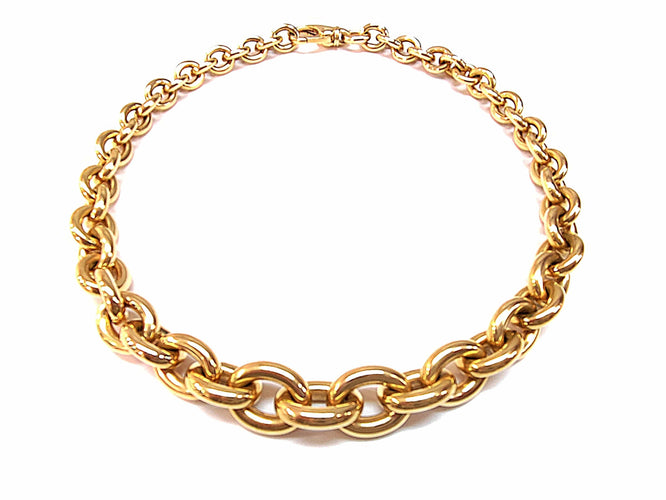 Collier Collier or jaune maillons ovales 58 Facettes RA-324/3