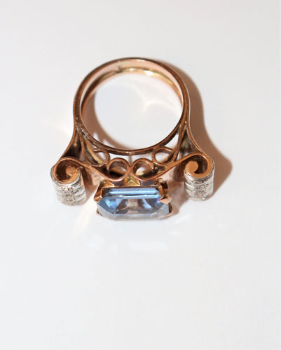 Bague 55 Bague Tank spinelle Verneuil et diamants 58 Facettes 455