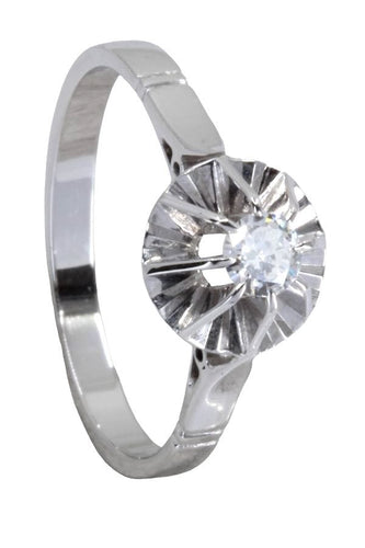 Bague 53 SOLITAIRE ANCIEN DIAMANT 0.15 CARAT 58 Facettes 058741