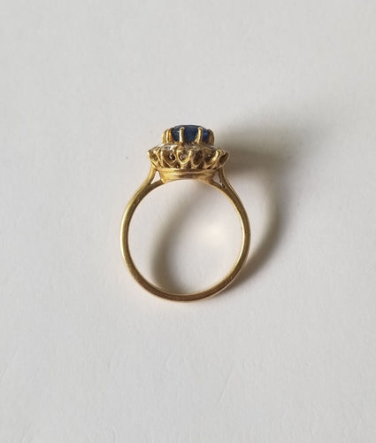 Bague 52 Bague Pompadour Or jaune Saphir Diamants 58 Facettes