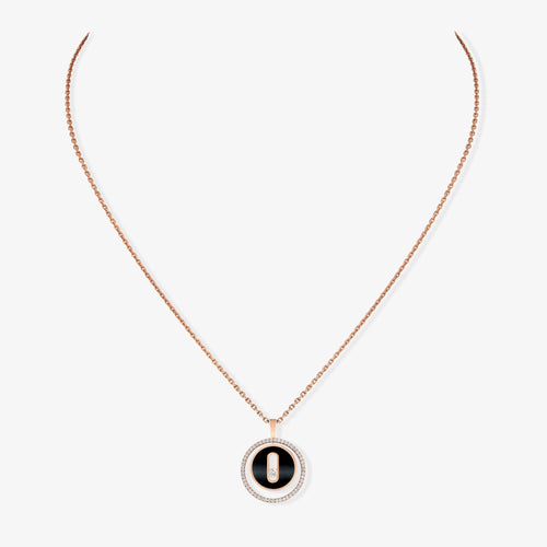 Collier Messika - Collier Lucky Move onyx/diamants Or rose 58 Facettes