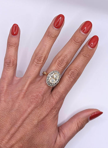 Bague Bague pompadour or et diamants 58 Facettes