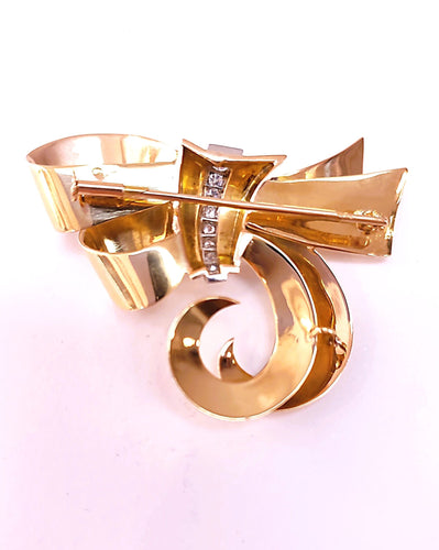 Broche Broche nœud or jaune et diamant 58 Facettes RA-615/4