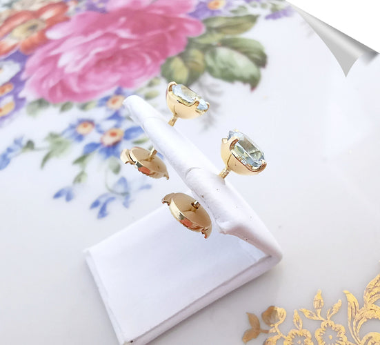 Boucles d'oreilles Boucles d'oreilles puces Aigue-marine 58 Facettes AA 1528