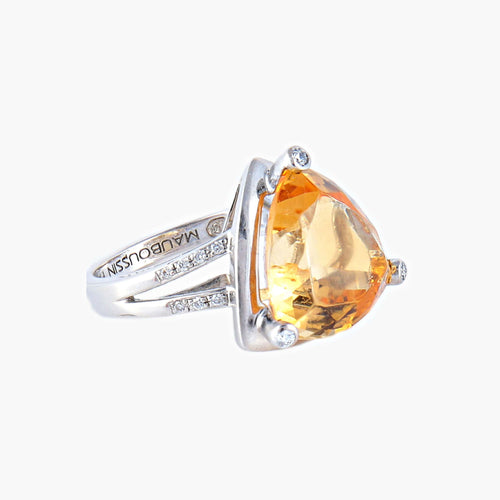 Bague 49 MAUBOUSSIN - Bague Citrine Diamants 58 Facettes