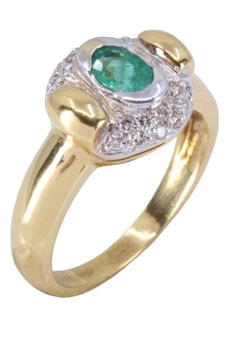 Bague 56 BAGUE ÉMERAUDE DIAMANTS 58 Facettes 075771