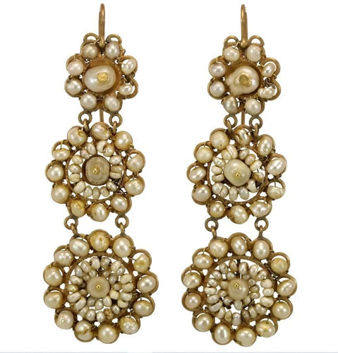 Boucles d'oreilles Boucles d'oreilles dorées perles anciennes 58 Facettes 7434