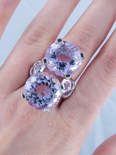 Bague 52 Bague Toi & Moi Améthystes 58 Facettes