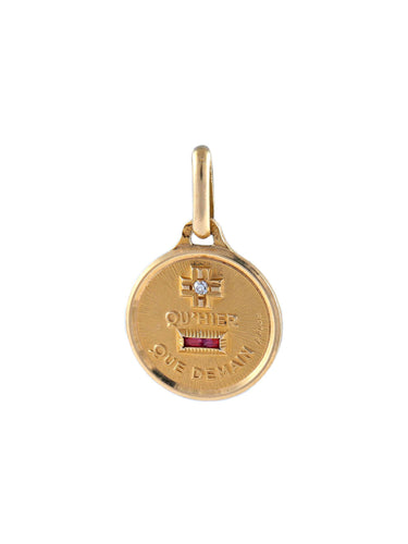 Pendentif Médaille Amour A.Augis, Plus qu’hier moins que demain 58 Facettes