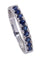Bague 50 Demi alliance Or blanc Spinelles bleues 58 Facettes 082011