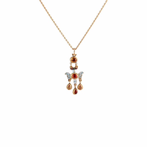 Collier Collier Pendentif Saint-Esprit Email Citrines 58 Facettes