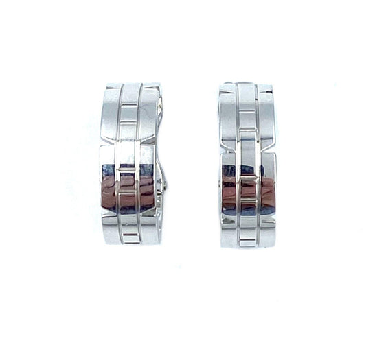 Boucles d'oreilles Cartier. Collection Tank Française, Boucles d'oreilles or blanc 58 Facettes