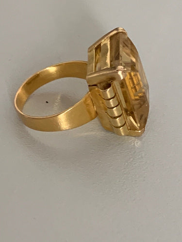 Bague 53 Bague Or Jaune Citrine 58 Facettes 1963