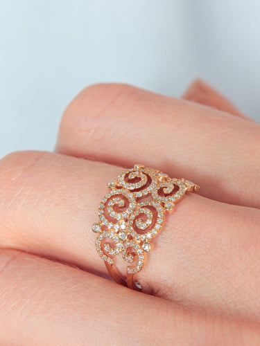 Bague 52 Bague ruban diamants or 58 Facettes