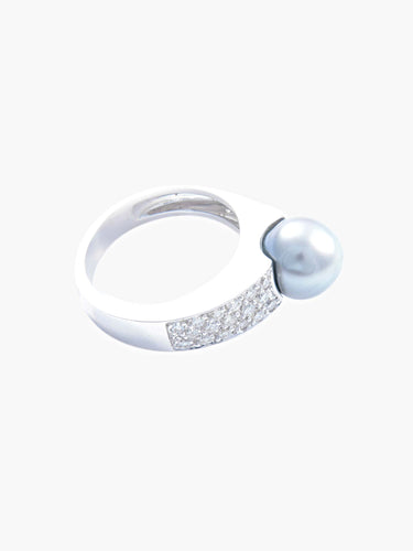 Bague 53 Bague Perle Diamants 58 Facettes