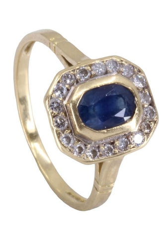 Bague 51 Bague Margueritte Or jaune Saphir Diamants 58 Facettes 080901