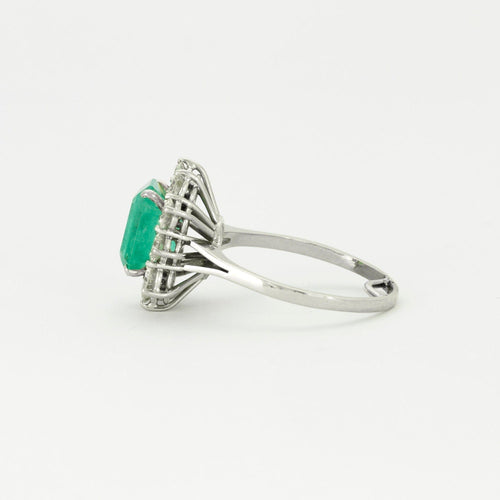 Bague 60 Bague Emeraude Entourage Diamants 58 Facettes