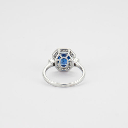 Bague Bague octogonale saphir et diamants 58 Facettes 0760