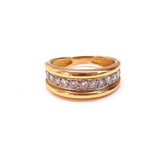 Bague 50 Bague anneau or jaune diamants 58 Facettes RAIL.234/6