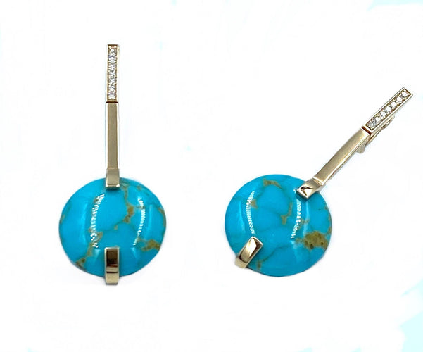Boucles d'oreilles Roberto Coin. Boucles d’oreilles or et turquoises 58 Facettes