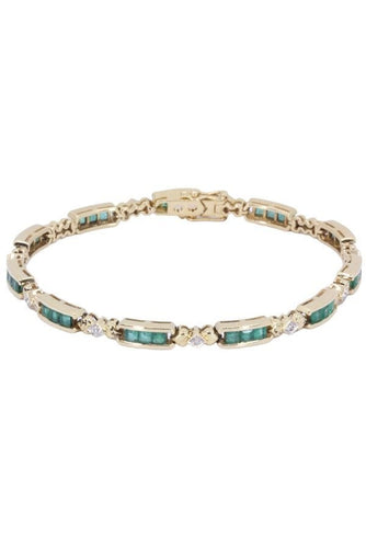 Bracelet BRACELET MODERNE ÉMERAUDE ET DIAMANTS 58 Facettes 067391