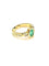 Bague Bague en or jaune 18 carats sertie d'une émeraude ovale et diamants 58 Facettes