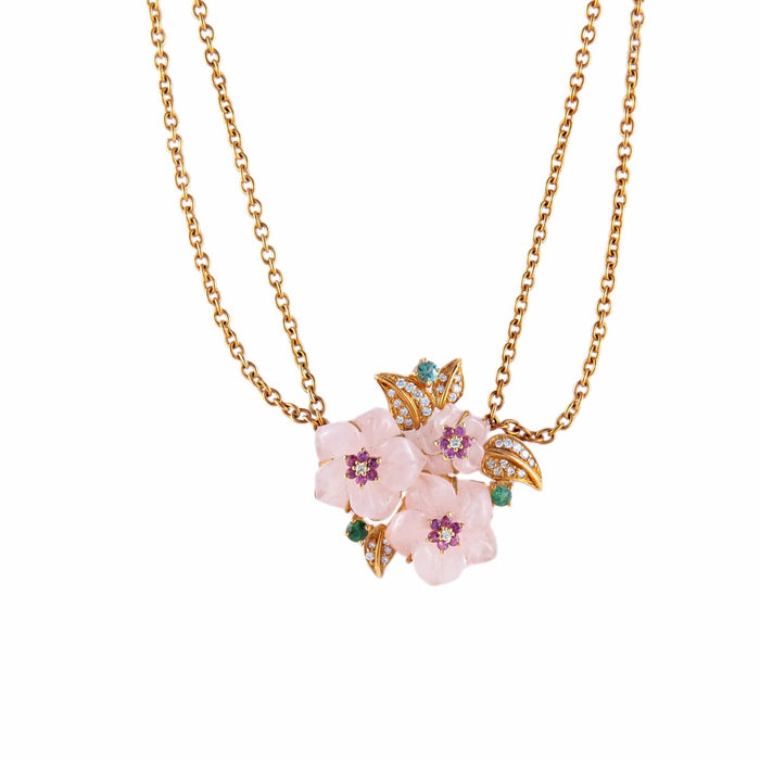 Collier Collier Trois Fleurs 58 Facettes