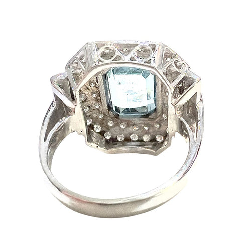Bague 52.5 Bague Aigue-marine Diamants 58 Facettes