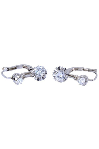 Boucles d'oreilles DORMEUSES ANCIENNES DIAMANTS 58 Facettes 066201