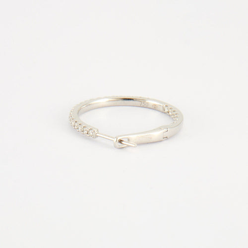 Boucles d'oreilles Créoles en Or blanc &  diamants 58 Facettes