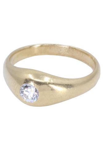 Bague 59 JONC ANGLAIS OR JAUNE DIAMANT 58 Facettes 078151