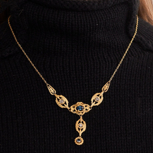 Collier Collier collerette Diamants Saphirs 58 Facettes