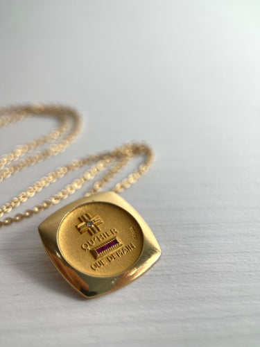 Pendentif Médaille Amour Augis , Diamant et Rubis 58 Facettes