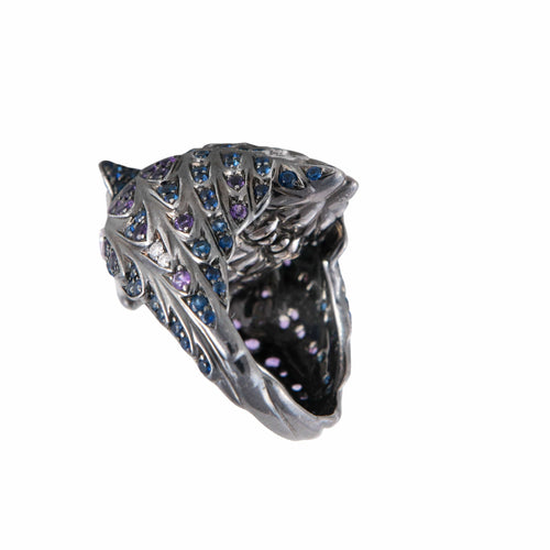 Bague 55 BOUCHERON - Bague Hibou Améthystes Saphirs Diamants 58 Facettes