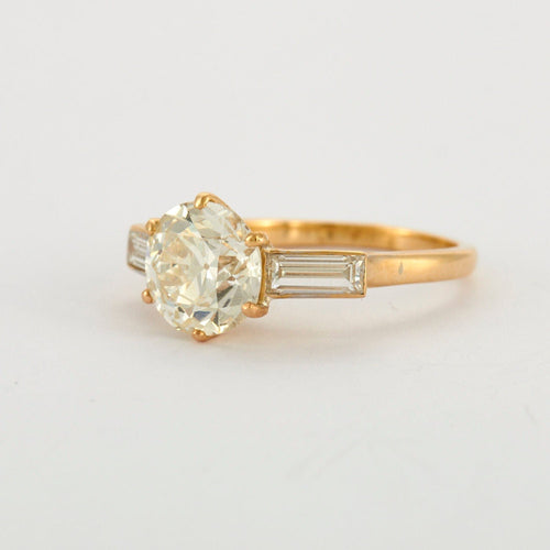 Bague 55 Bague Solitaire diamant 2,85 ct or jaune 58 Facettes