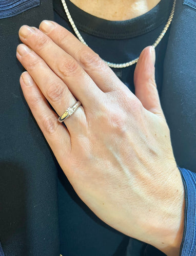 Bague Bague Jonc Solitaire en or gris, diamants 58 Facettes BD181