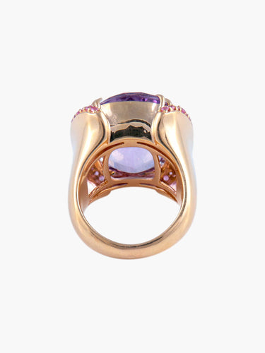 Bague 52 Bague Améthyste Saphirs roses 58 Facettes