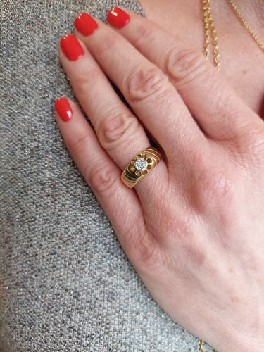 Bague 58 Bague jonc 2 Ors Diamant 58 Facettes 080631