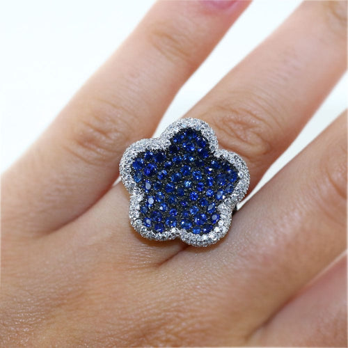 Bague 52 Bague Fleur saphirs diamants 58 Facettes